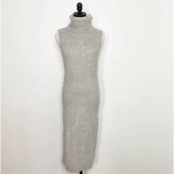 House of Harlow 1960 Sweater Dress Turtleneck Gray Size M - Picture 2 of 10